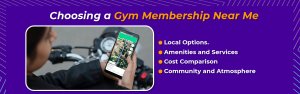 Image of a person using a smartphone to search for nearby gym
